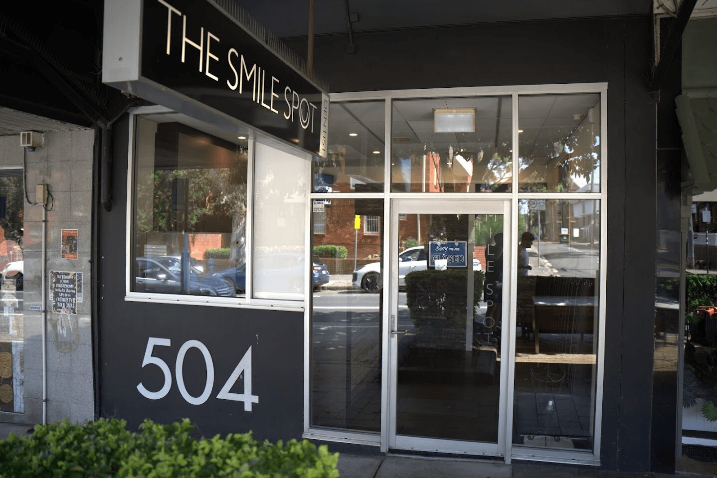 The Smile Spot clinic entrance at 504 Marrickville Road, Dulwich Hill