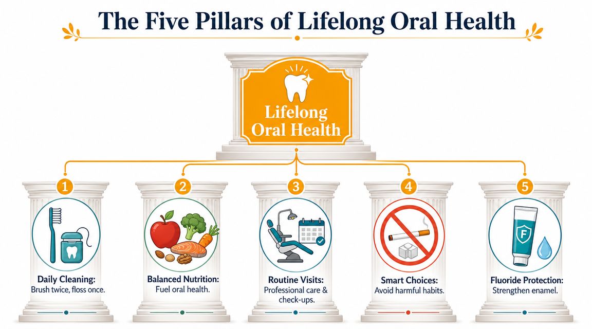 The Five Pillars of Lifelong Oral Health