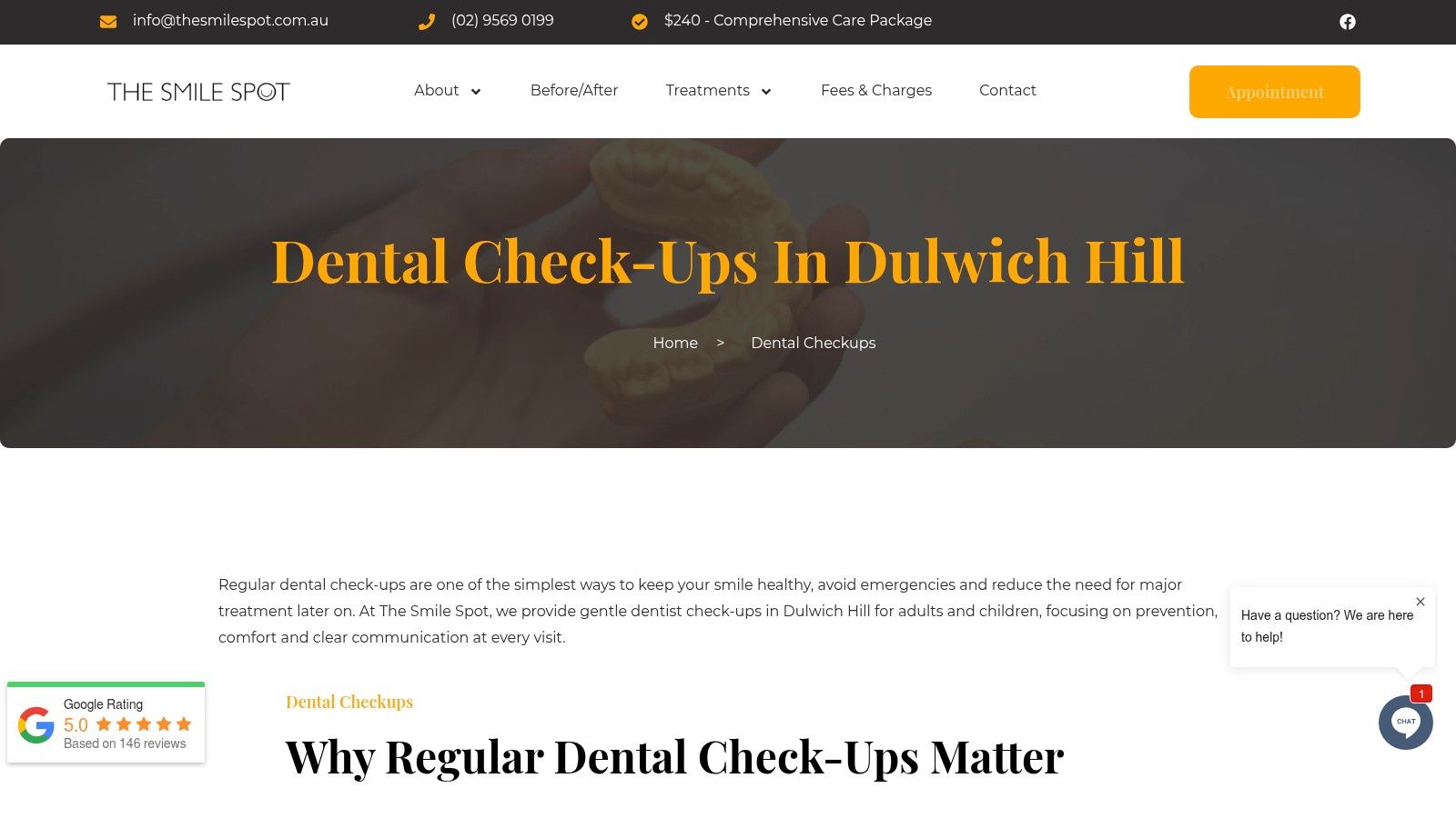 Screenshot from https://thesmilespot.com.au/dental-checkups-dulwich-hill/