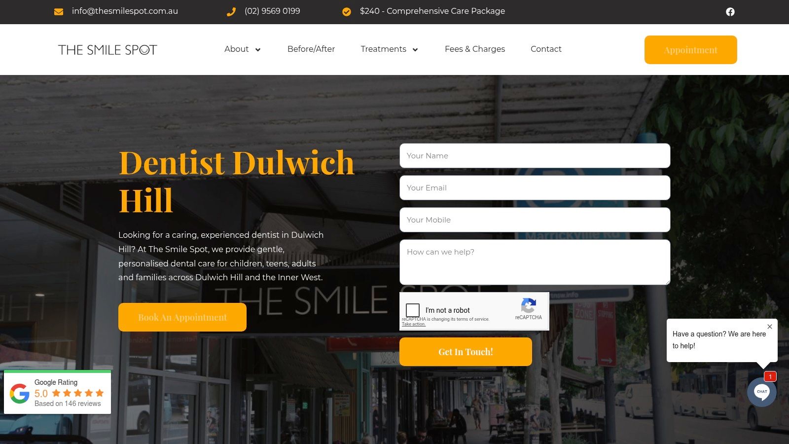 Screenshot from https://thesmilespot.com.au
