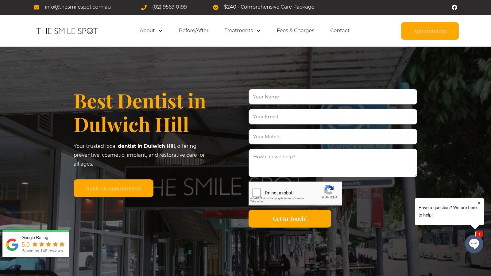 Screenshot from https://thesmilespot.com.au