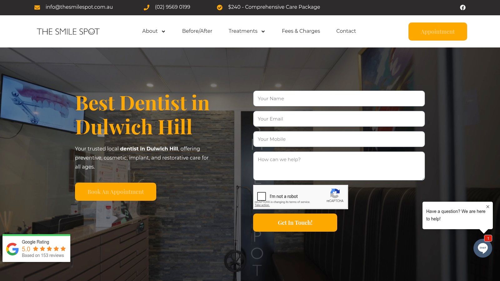 Screenshot from https://thesmilespot.com.au