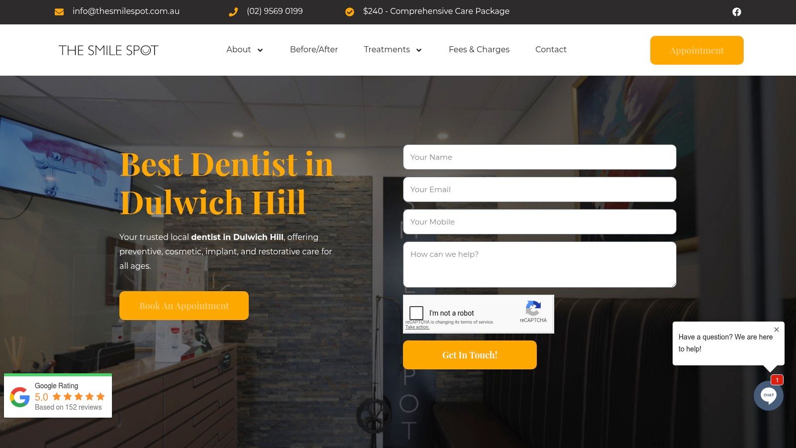 Screenshot from https://thesmilespot.com.au