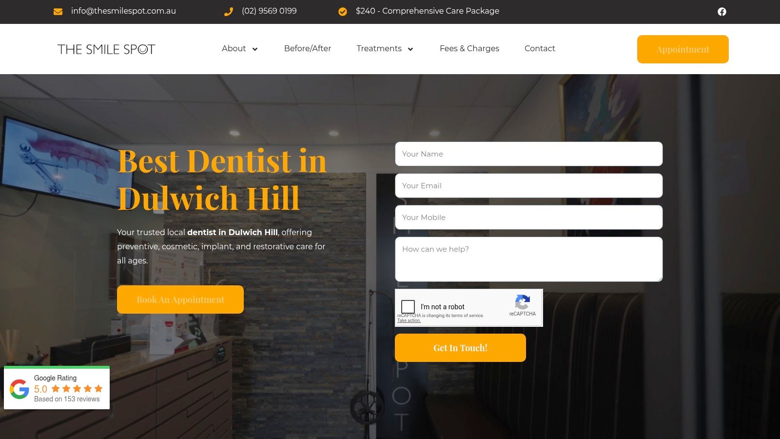 Screenshot from https://thesmilespot.com.au